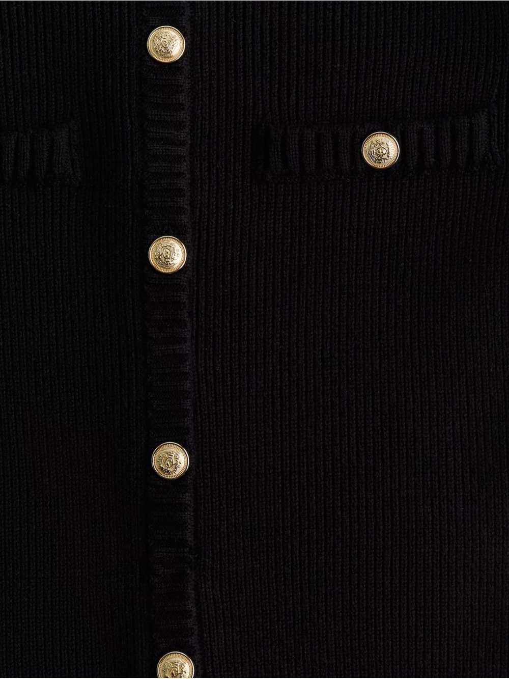 H&M black Ribbed Short-Sleeve Button-Front Mini Dress - Picture 2 of 6